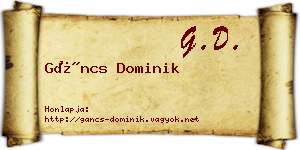 Gáncs Dominik névjegykártya